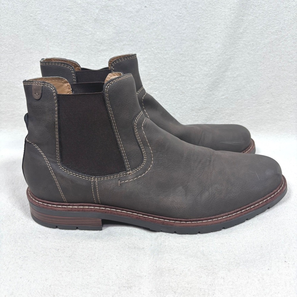 Dockers Mens 12M Brown Ransom Chelsea Boots Elastic Side Slip-On 90-43938